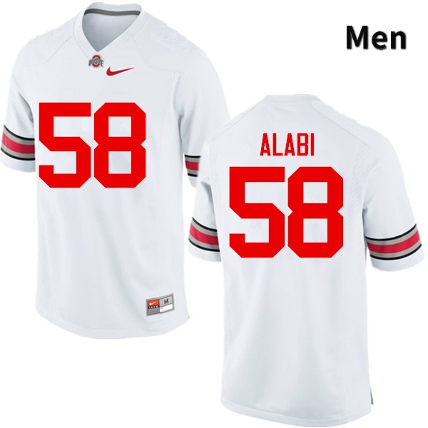 Ohio State Buckeyes Joshua Alabi Men's #58 White Game Stitched College Football Jersey